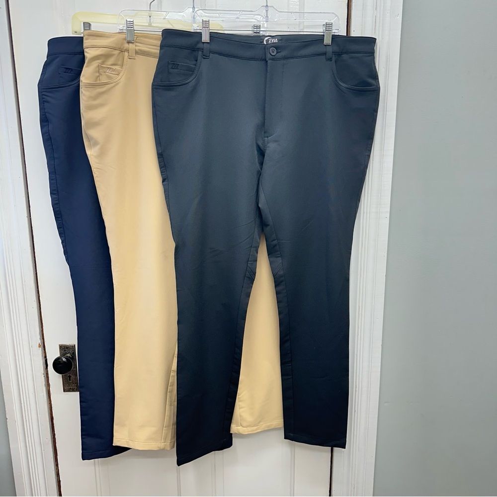 3 pair Zyia Active men's office chino 33” pants men's 3xl xxxl